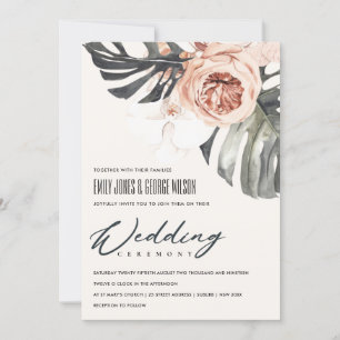 TARJETA DE AGRADECIMIENTO BOHO RUST FLORAL MONSTRERA LEAF WEDDING INVITE