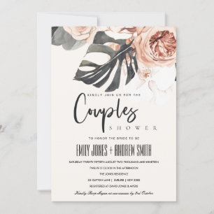 TARJETA DE AGRADECIMIENTO BOHO RUST FLORAL MONSTRERA PAREJAS DUCHA INVITACIÓ
