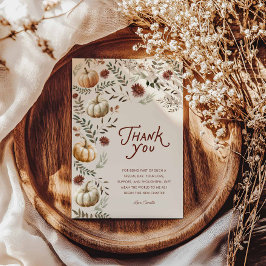 Tarjeta De Agradecimiento Boho Rustic Fall Bridal Shower