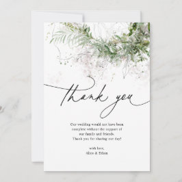 Tarjeta De Agradecimiento Boho Rustic Greenery Boda Gracias