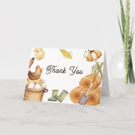 Tarjeta De Agradecimiento Boho rústico de Baby Shower de pollo cultivado loc