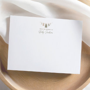 Tarjeta De Agradecimiento Boho Sage Green Boy Clothes Baby Shower