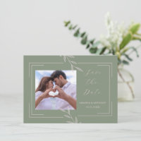 Boho Sage Green Foilage Wedding Save the Date