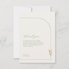 Tarjeta De Agradecimiento Boho Sage Green & Linen Arches Minimalist Photo