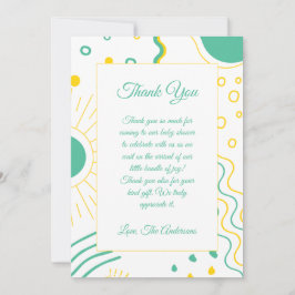 Tarjeta De Agradecimiento Boho Shape Baby Shower
