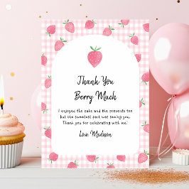 Tarjeta De Agradecimiento Boho Strawberry Berry Sweet Birthday