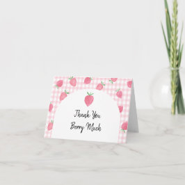 Tarjeta De Agradecimiento Boho Strawberry Berry Sweet Birthday