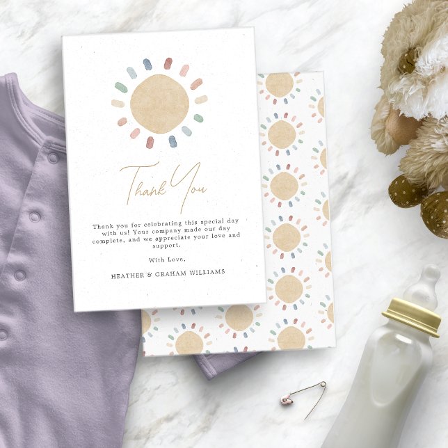 Tarjeta de agradecimiento Boho Sun (Boho Sun Baby Shower Thank You Card
)