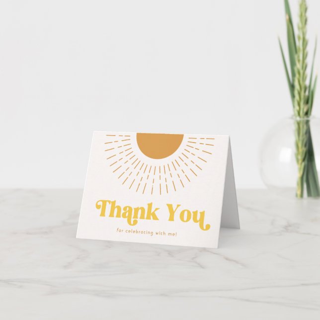 Tarjeta de agradecimiento Boho Sun (Anverso)