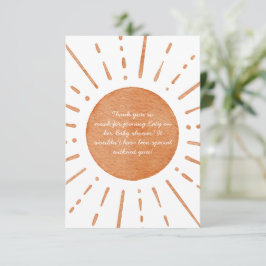 Tarjeta De Agradecimiento Boho Sun Baby Shower