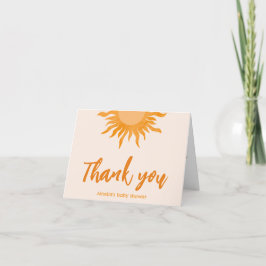 Tarjeta De Agradecimiento Boho sunshine Bebé