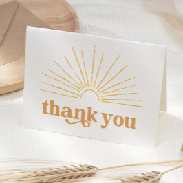 Tarjeta De Agradecimiento Boho Sunshine Sun Baby Shower