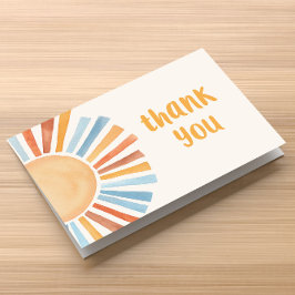 Tarjeta De Agradecimiento Boho sunshine terra cotta azul