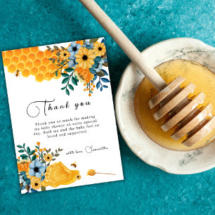 Tarjeta De Agradecimiento Boho Sweet Honey Bee Floral Baby Shower