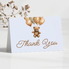 Tarjeta De Agradecimiento Boho Teddy Bear Beary First Birday Party