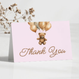 Tarjeta De Agradecimiento Boho Teddy Bear Beary First Birday Party
