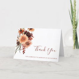 Tarjeta De Agradecimiento Boho Terracotta Boda Floral