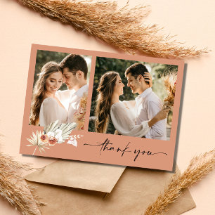 Tarjeta De Agradecimiento Boho Terracotta Dos Bodas De Fotografía Gracias