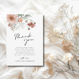 Tarjeta De Agradecimiento Boho Terracotta Floral Fall Wedding