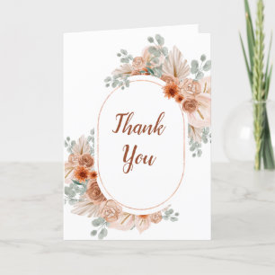 Tarjeta De Agradecimiento Boho Terracotta Pampas Cumpleaños de la Grasa