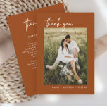 Tarjeta De Agradecimiento Boho Terracotta Photo Boda Gracias Cartas<br><div class="desc">Boho Terracotta Photo Boda Gracias Cartas</div>