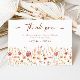 Tarjeta De Agradecimiento Boho Terracotta Wildflower Baby Shower