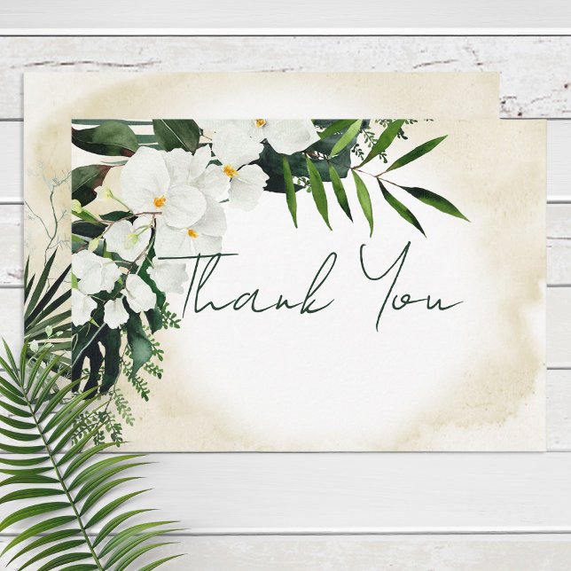 Tarjeta De Agradecimiento Boho Tropical Beach Watercolor Boda (Subido por el creador)