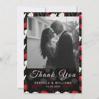 Tarjeta De Agradecimiento Boho Tulip Floral Wedding Thank You Cards