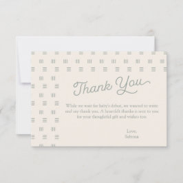 Tarjeta De Agradecimiento Boho verde sabio minimalista