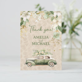 Tarjeta De Agradecimiento Boho Vintage Boda Botánico Floral