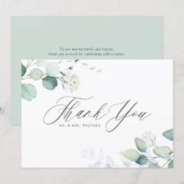 Tarjeta De Agradecimiento Boho Watercolor Eucalyptus deja Boda