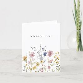 Tarjeta De Agradecimiento Boho Watercolor Wildflowers Gracias
