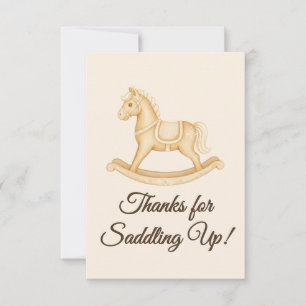 Tarjeta De Agradecimiento Boho Western Rocking Horse Baby Shower
