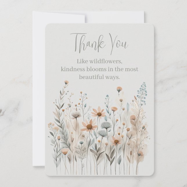 Tarjeta De Agradecimiento Boho Wildflower (Anverso)