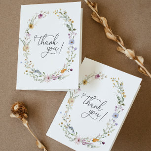 Tarjeta De Agradecimiento Boho Wildflower Baby Shower