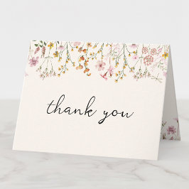 Tarjeta De Agradecimiento Boho Wildflower Baby Shower Folded Thank You Card