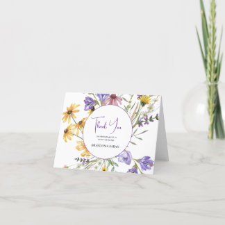 Tarjeta De Agradecimiento Boho Wildflower Boda