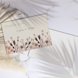 Tarjeta De Agradecimiento Boho Wildflower Boda