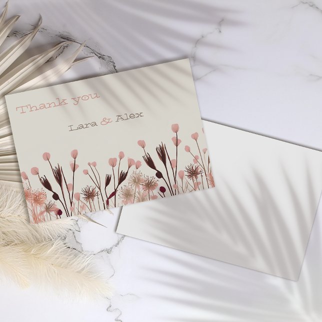 Tarjeta De Agradecimiento Boho Wildflower Boda (Subido por el creador)