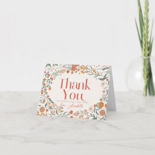 Tarjeta De Agradecimiento Boho Wildflower Chica Baby Shower