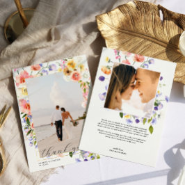 Tarjeta De Agradecimiento Boho Wildflower | Foto de boda