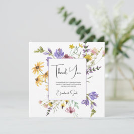 Tarjeta De Agradecimiento Boho Wildflower Garden Wedding