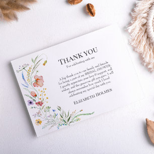 Tarjeta De Agradecimiento Boho Wildflower Meadow Brilla