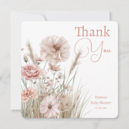 Tarjeta De Agradecimiento Boho Wildflower Thank You Card