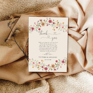 Tarjeta De Agradecimiento Boho Wildflowers Boda
