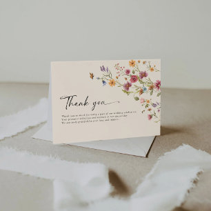 Tarjeta De Agradecimiento Boho Wildflowers Boda Flat Gracias Cartas