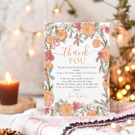 Tarjeta De Agradecimiento Boho Winter Dried Citrus Floral Bridal Ducha