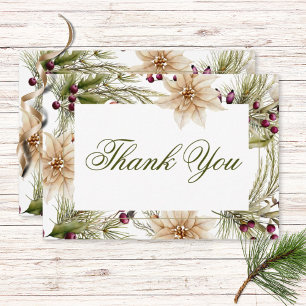 Tarjeta De Agradecimiento Boho Winter Greenery Boughs Boda