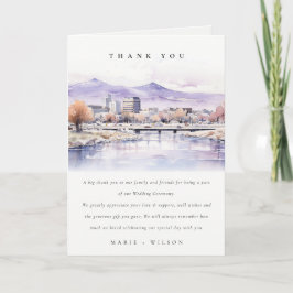 Tarjeta De Agradecimiento Boise, Idaho Watercolor Landscape Wedding