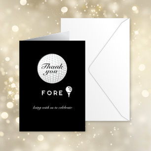 Tarjeta De Agradecimiento Bola de Golf Gracias Personalizado Formal Blanco N